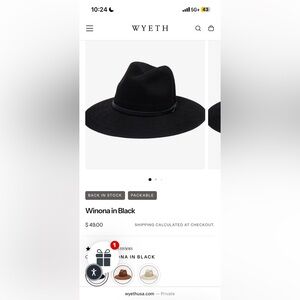 WYETH Black rancher hat - Winona